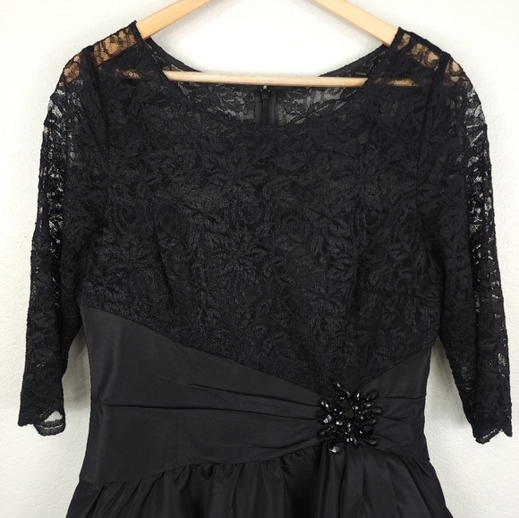 Jessica Howard Mobwife Black Lace Half Sleeve Dress Size 12 - Picture 7 of 13